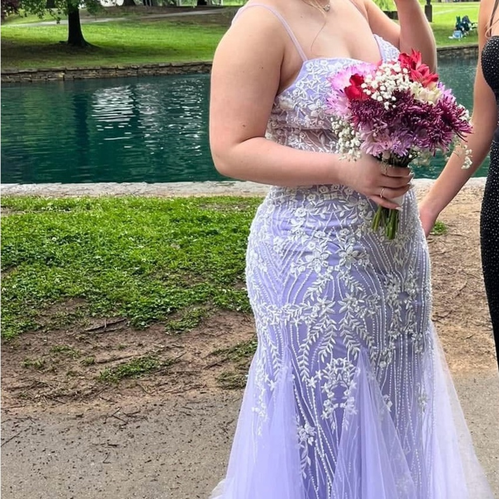 Elegant Lavender Floral Gown